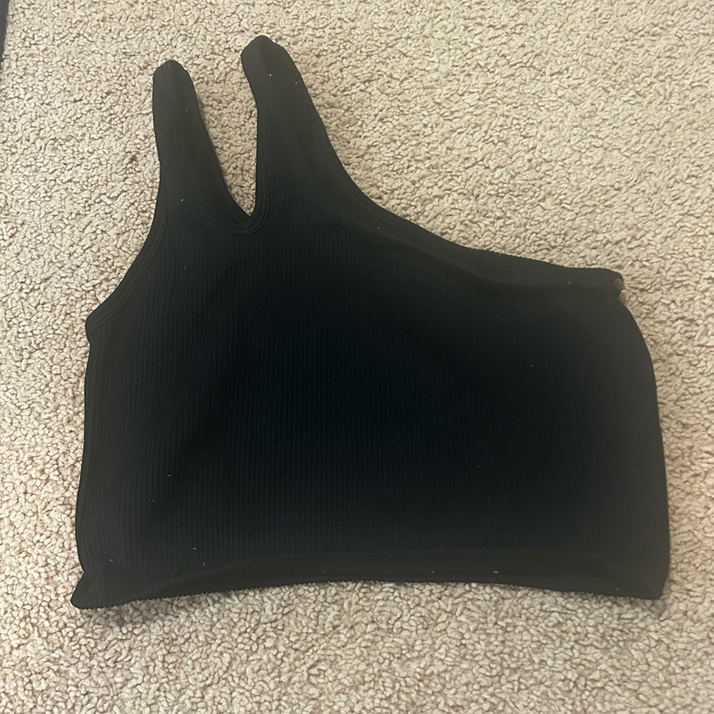 aerie black one shoulder top